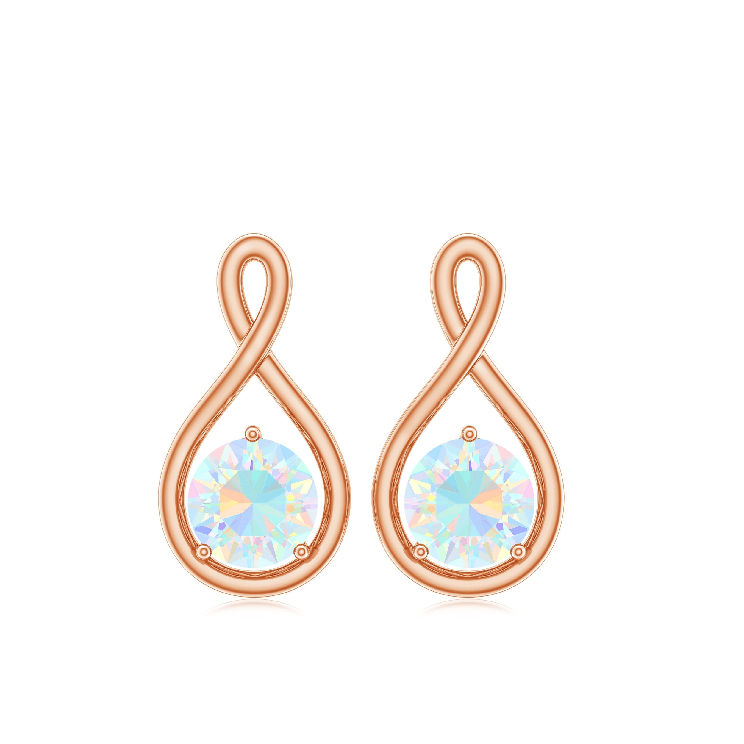 Ethiopian Opal Earrings – AAA Quality Rainbow Opal Studs | Infinity Symbol Jewelry