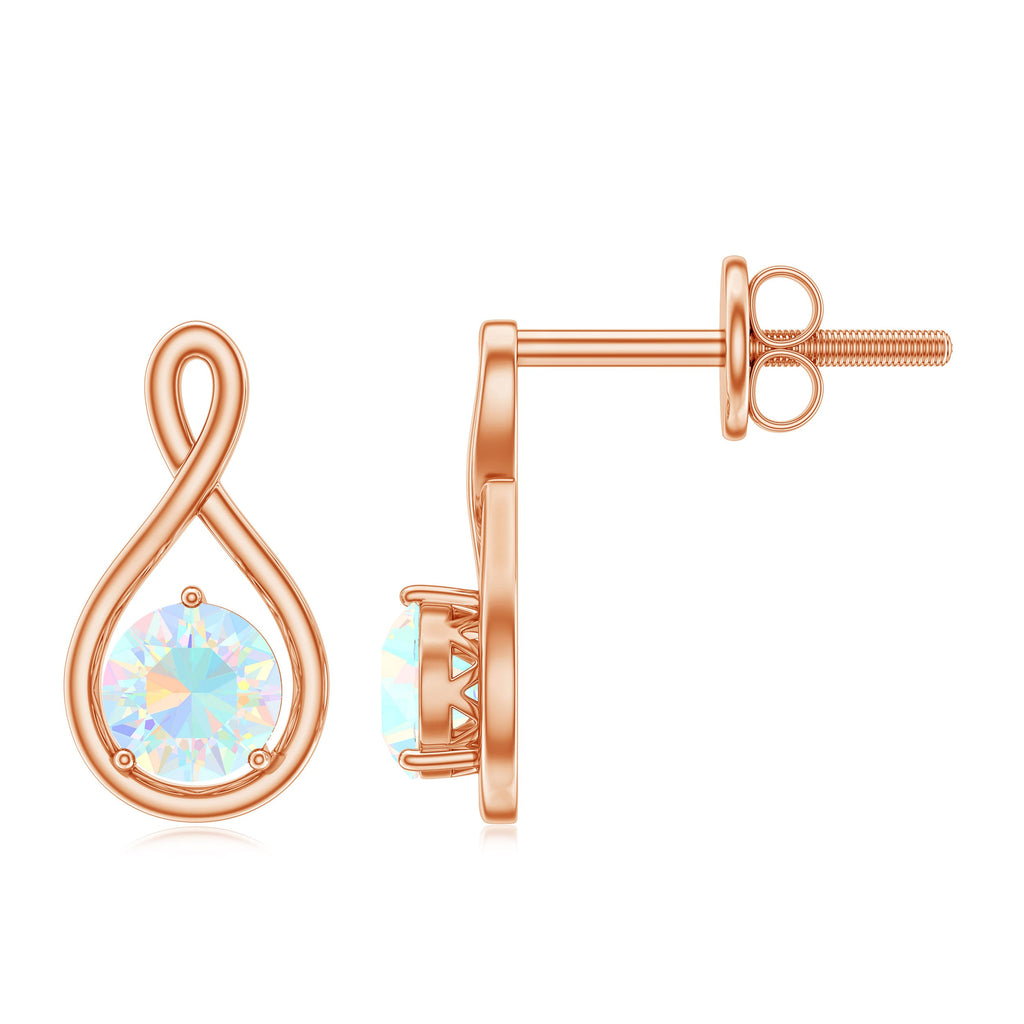 Ethiopian Opal Earrings – AAA Quality Rainbow Opal Studs | Infinity Symbol Jewelry
