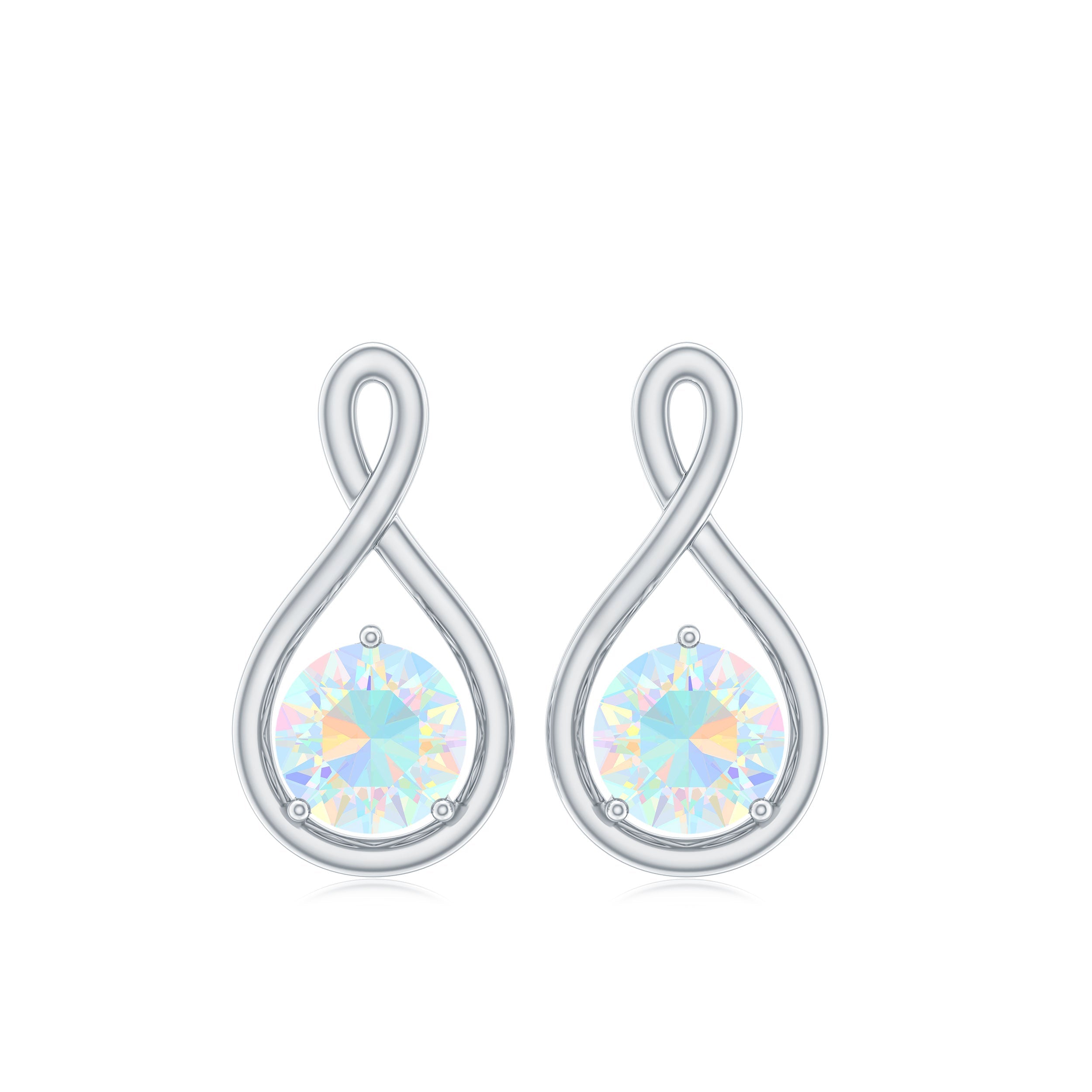 Ethiopian Opal Earrings – AAA Quality Rainbow Opal Studs | Infinity Symbol Jewelry