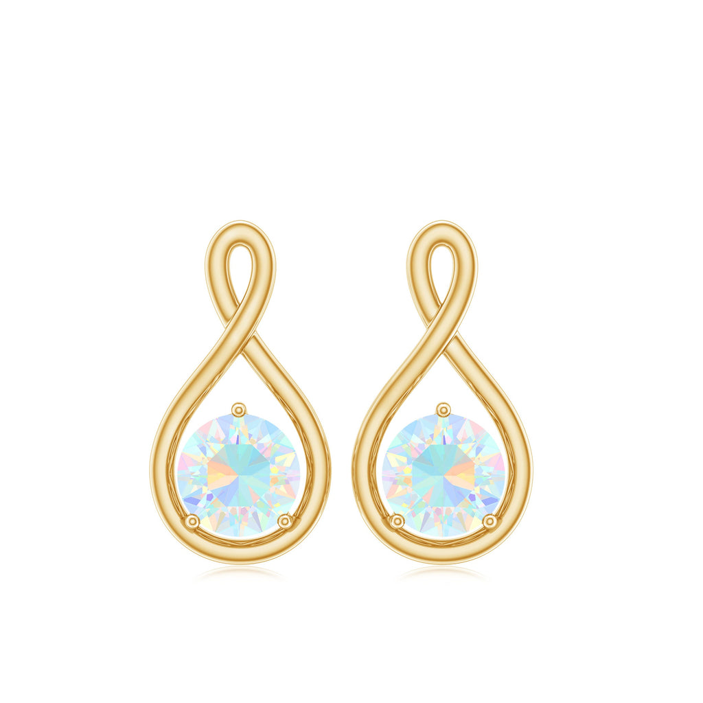 Ethiopian Opal Earrings – AAA Quality Rainbow Opal Studs | Infinity Symbol Jewelry