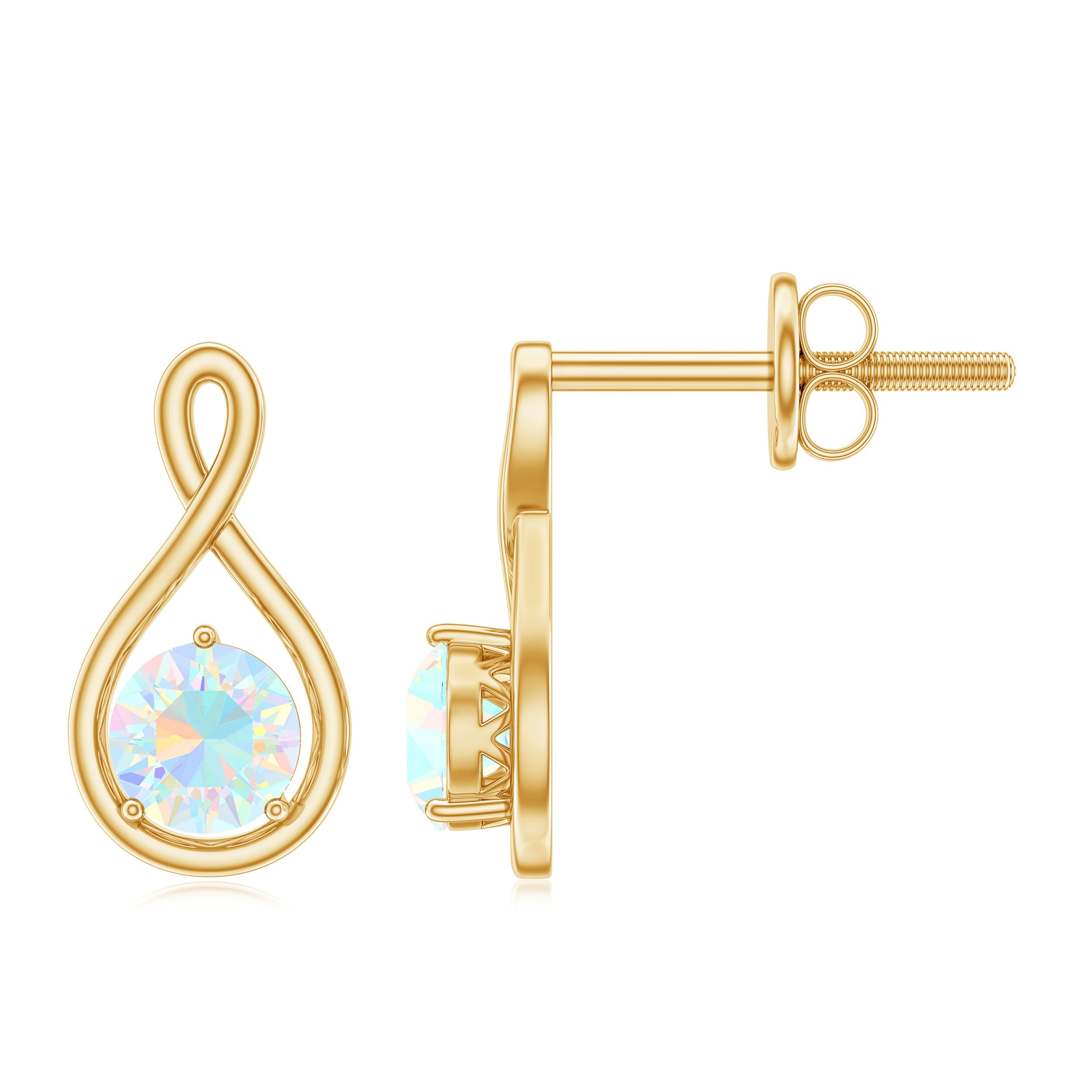 Ethiopian Opal Earrings – AAA Quality Rainbow Opal Studs | Infinity Symbol Jewelry
