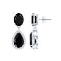 Black Onyx Earrings – Diamond Dangle Drop Earrings for Women | Rosec Jewels