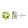 Peridot Stud Earrings – AAA Grade 4 Carat Round Cut Green Gemstone Jewelry