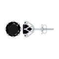 Black Onyx Earrings 2.4 Carat - Round Shape Studs with Screw Back Closure