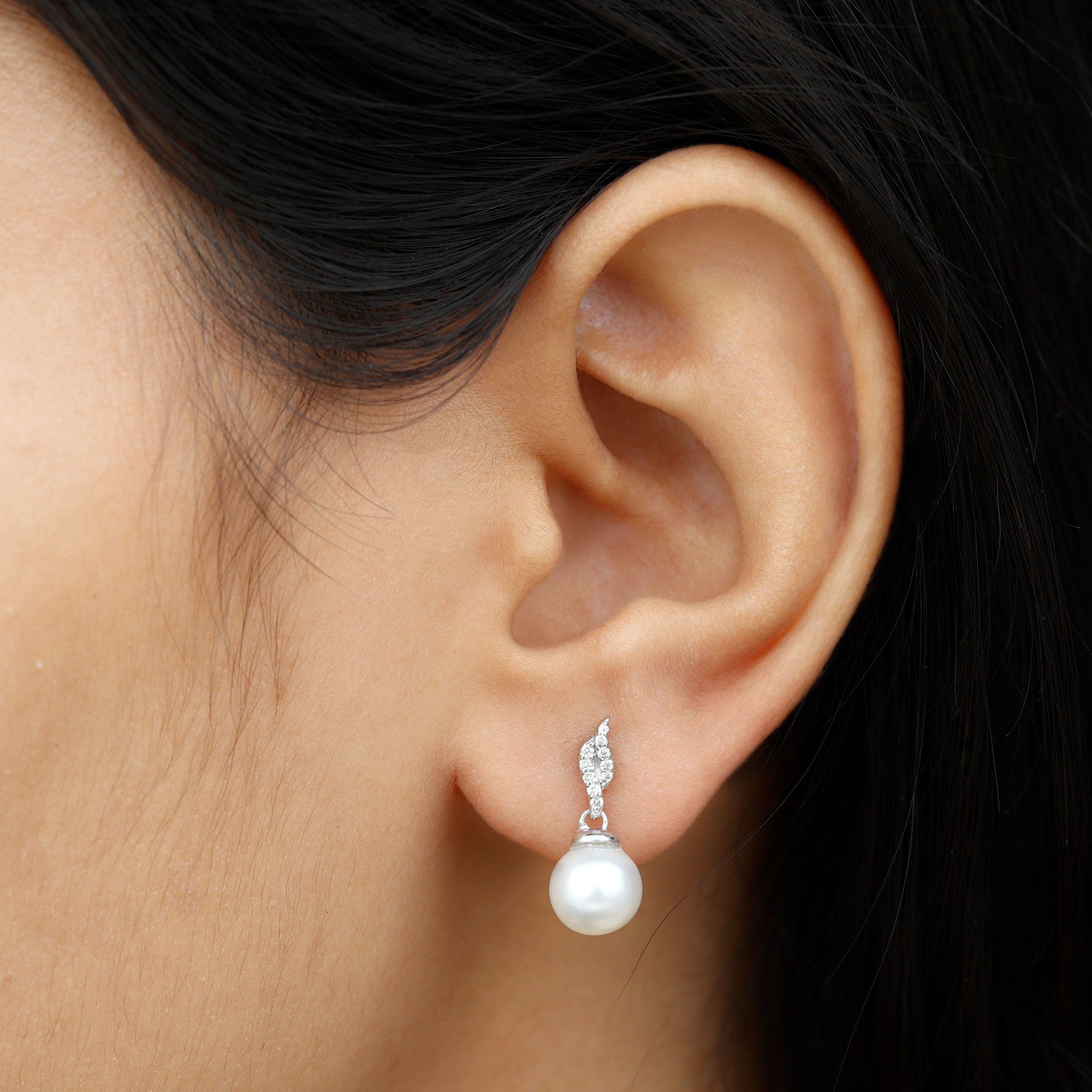 Freshwater Pearl Earrings | Diamond Drop & Classic Cultured Pearl Jewelry Gift
