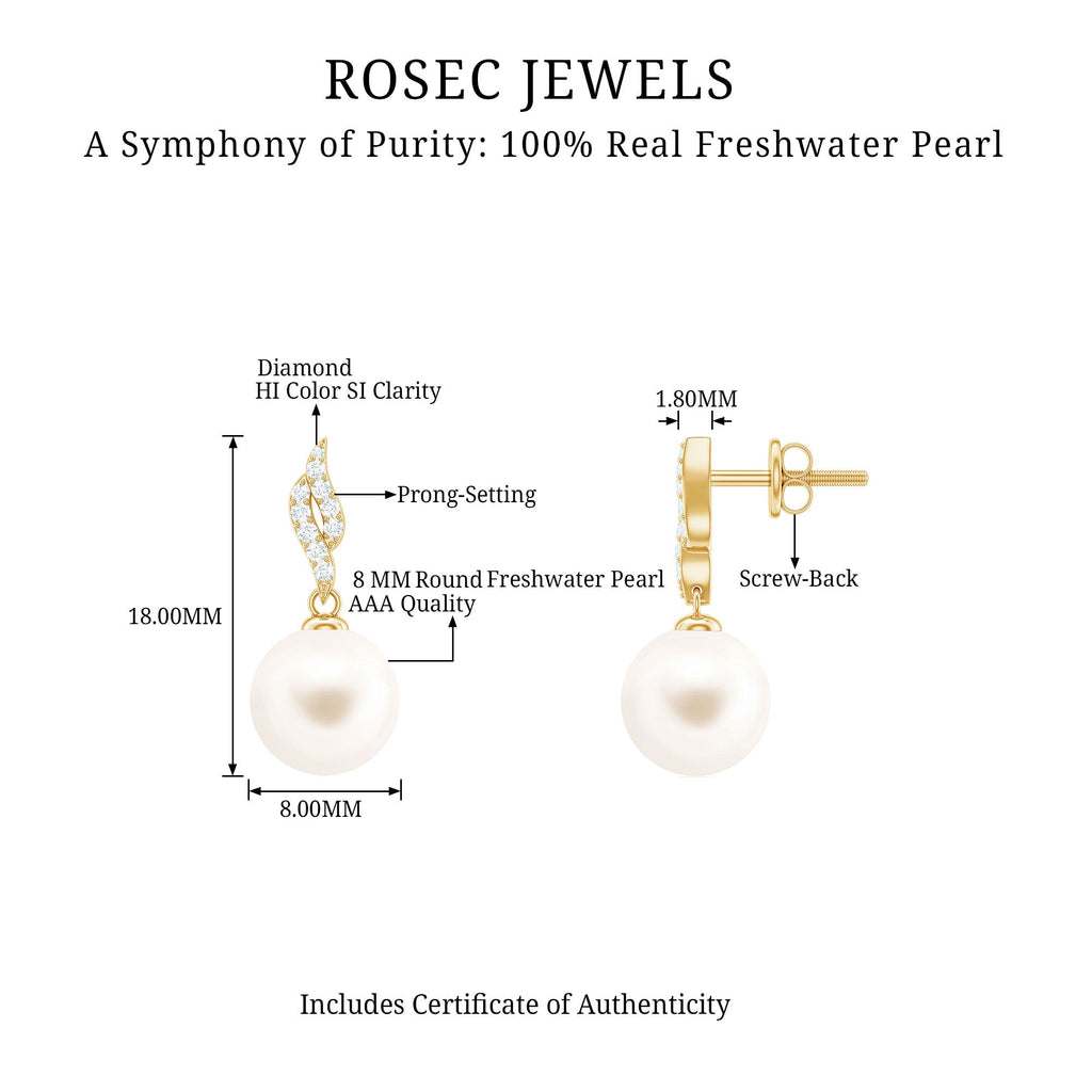 Freshwater Pearl Earrings | Diamond Drop & Classic Cultured Pearl Jewelry Gift