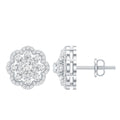 Lab Grown Diamond Earrings – Elegant Floral Bridal Studs with Prong Setting