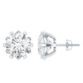 Lab Grown Diamond Earrings – 7 mm Solitaire 2 Carat Brilliant Cut Studs