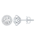 Diamond Halo Stud Earrings – Lab Grown Diamond Earrings | Classic Stud Design