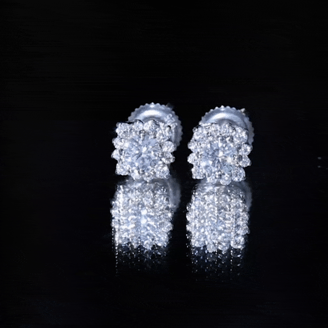 Diamond Halo Stud Earrings – Lab Grown Diamonds, Prong Setting, Sparkling Studs