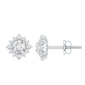 Diamond Halo Stud Earrings – Lab Grown Diamonds, Prong Setting, Sparkling Studs