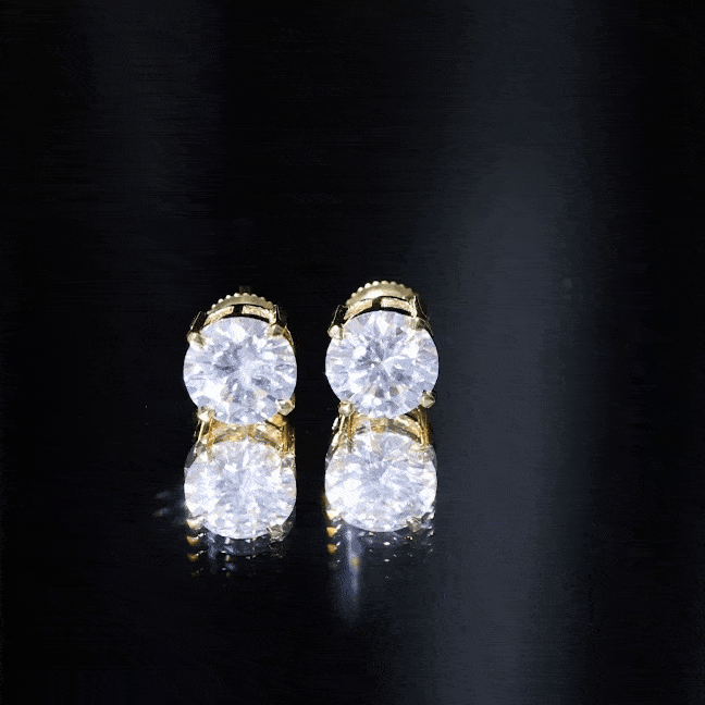 Lab Created Diamond Earrings – 4 Carat Solitaire Studs | Round Claw Set