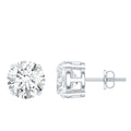 Lab Created Diamond Earrings – 4 Carat Solitaire Studs | Round Claw Set