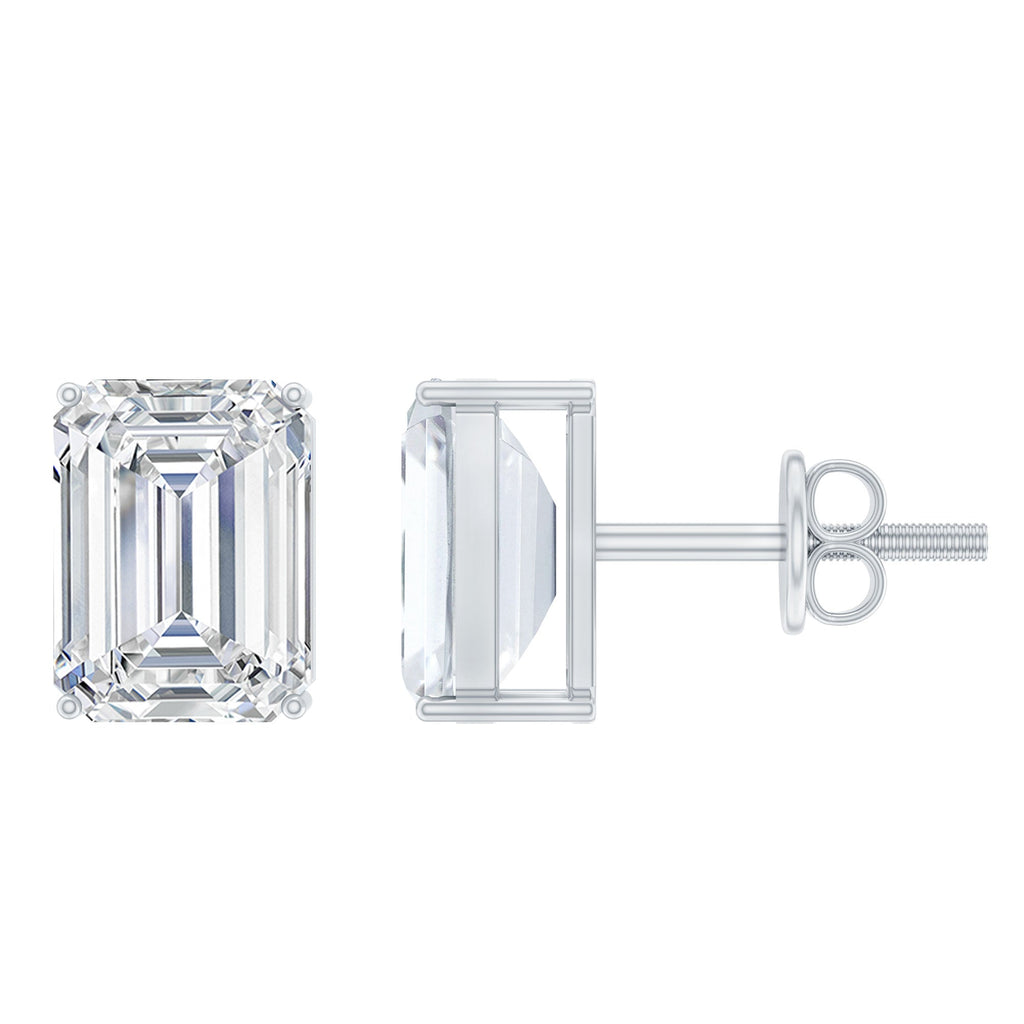 Emerald Cut Diamond Earrings – 6x8 MM Lab Grown Diamonds | Screw Back Studs
