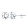 Lab Created Diamond Earrings – Certified Crown Motif Studs for Women’s Elegant Style