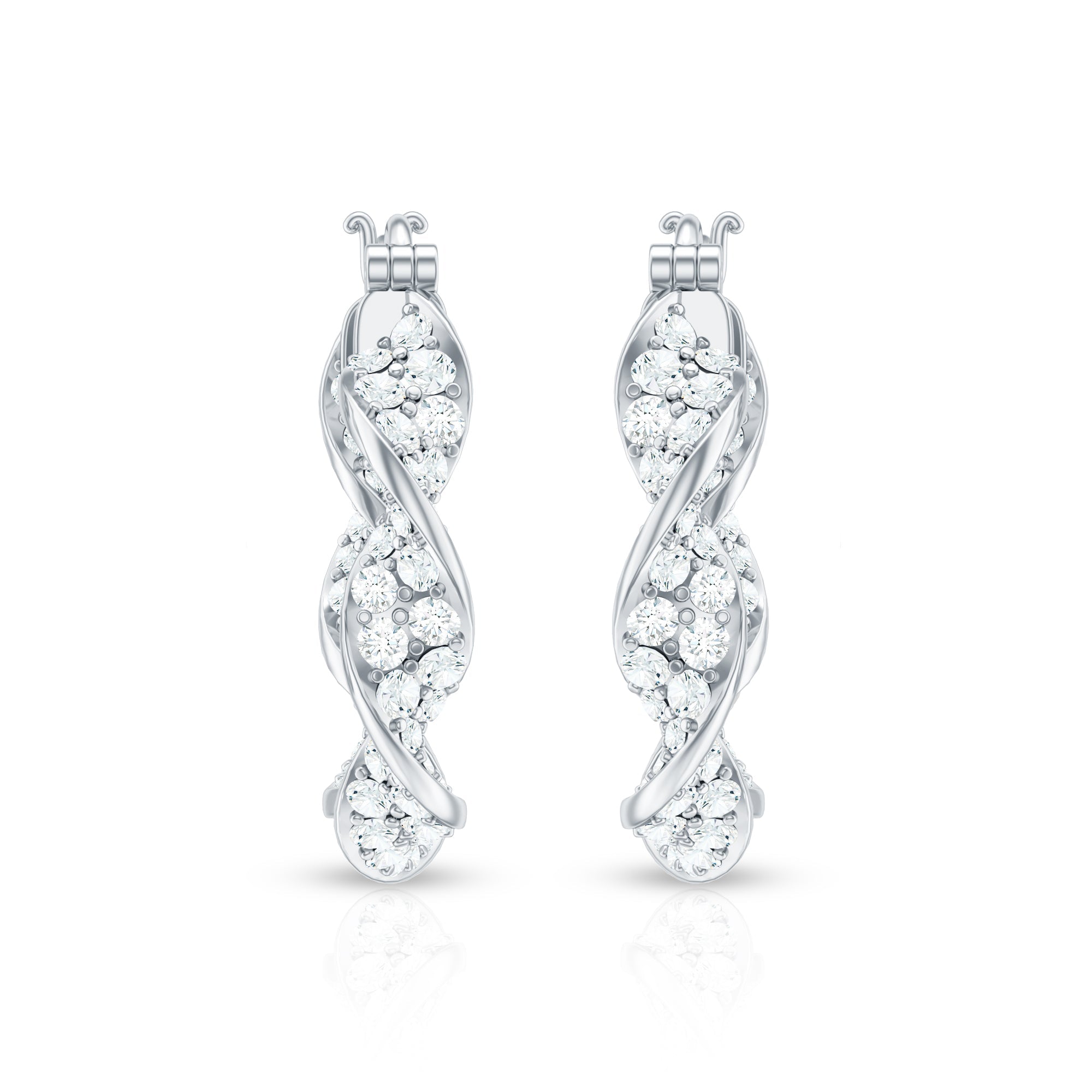 Certified Lab Grown Diamond Twisted Hoop Earrings for Women