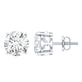 Moissanite Stud Earrings - 2.7 Carat Round Studs in Claw Setting by Rosec Jewels