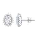 Oval Moissanite Earrings – 2 Carat Halo Stud Earrings | Sterling Silver Jewelry
