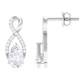 Infinity Stud Earrings with 1.5 Carat Pear Shape Moissanite for Women