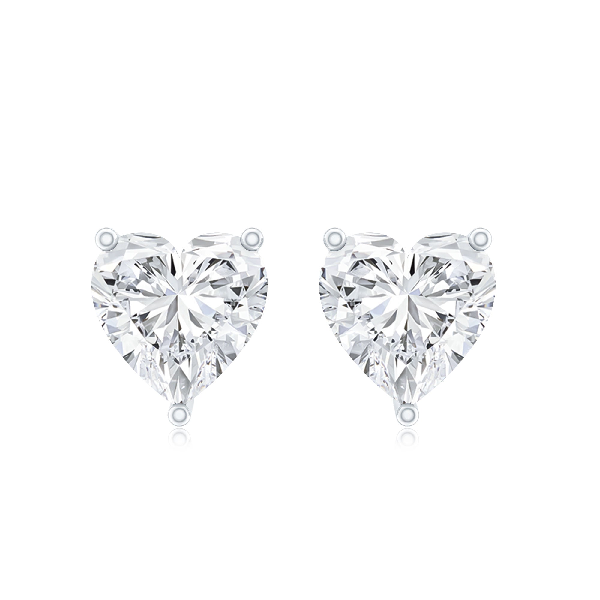 Moissanite Heart Earrings – Certified 3 Carat Brilliant Cut Stones for Women