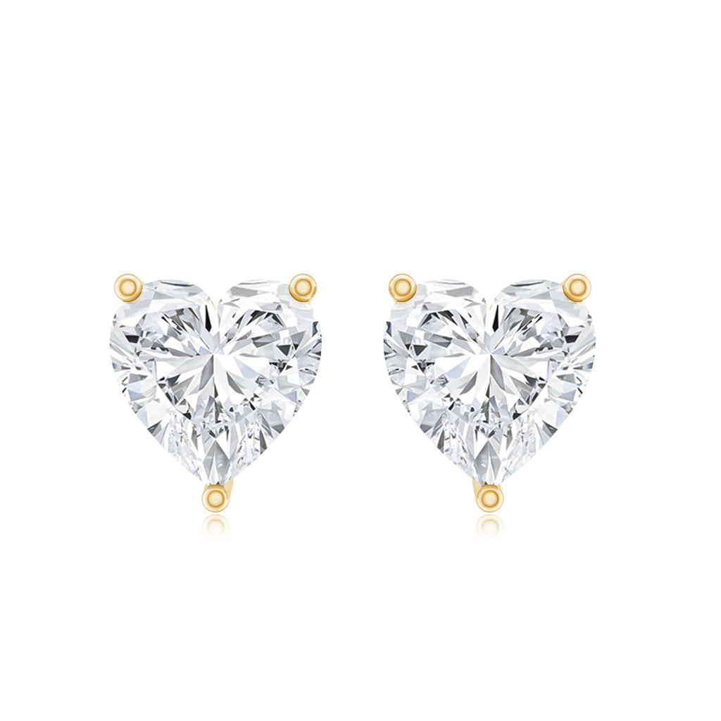 Moissanite Heart Earrings – Certified 3 Carat Brilliant Cut Stones for Women