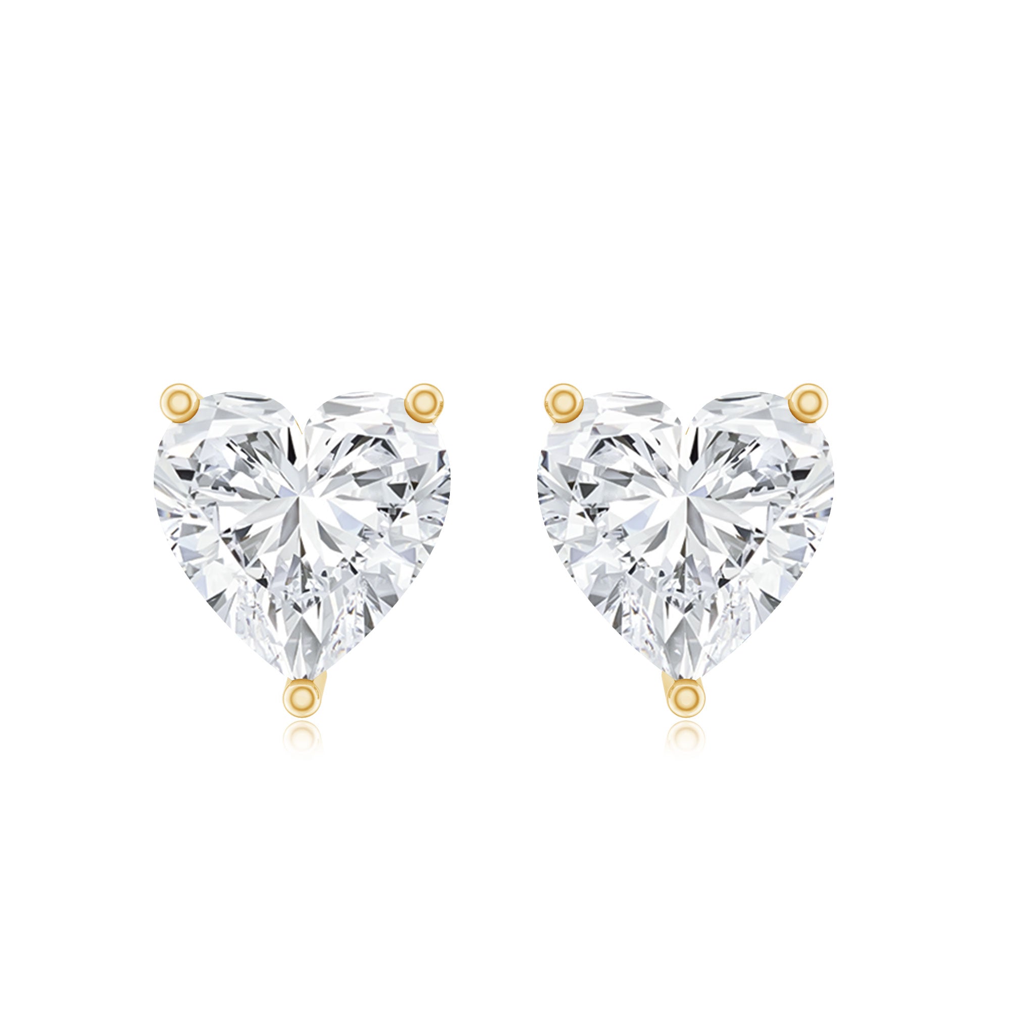 Moissanite Heart Earrings – Certified 3 Carat Brilliant Cut Stones for Women