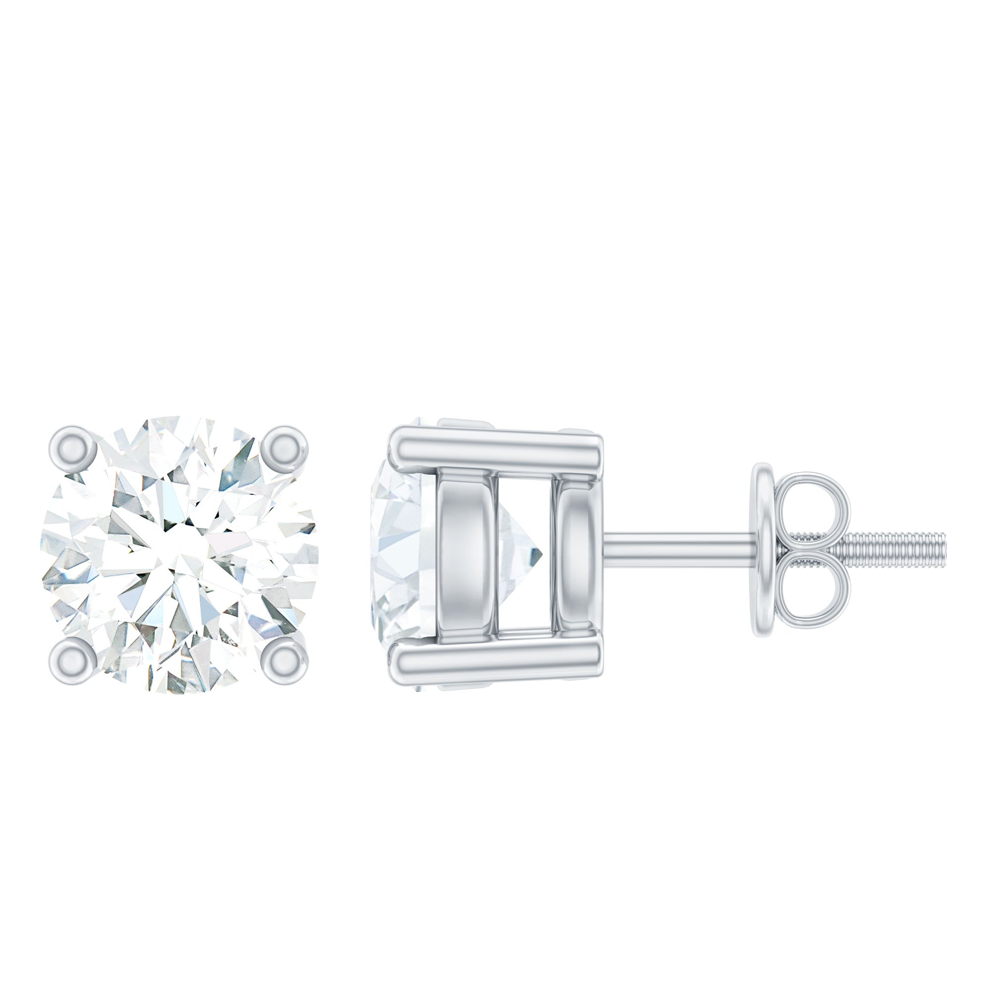 0.5 Carat Certified Lab Grown Diamond 4 Prong Stud Earrings