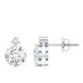 Lab 1.9 Carat Round Diamond Solitaire Stud Earrings
