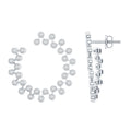 Moissanite Stud Earrings - Circle Stud Earrings With Bezel Setting, Sparkling Round Cut