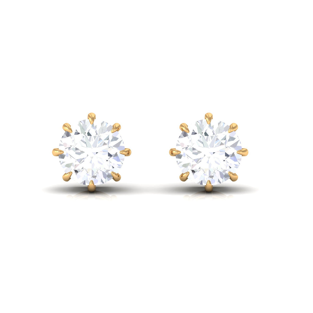 Diamond Stud Earrings – 0.5 Carat Natural Solitaire Round Studs in 8 Claw Prong Setting
