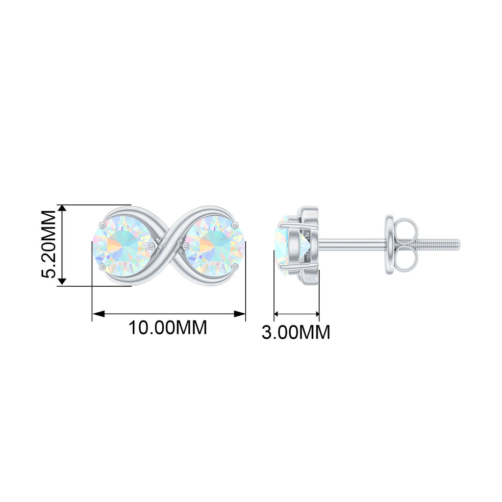 Ethiopian Opal Earrings – 1 CT Two Stone Infinity Studs With Solid Gold
