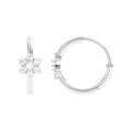 Diamond Flower Hoop Earrings - Real Diamond Cluster, Lightweight Floral Hoops
