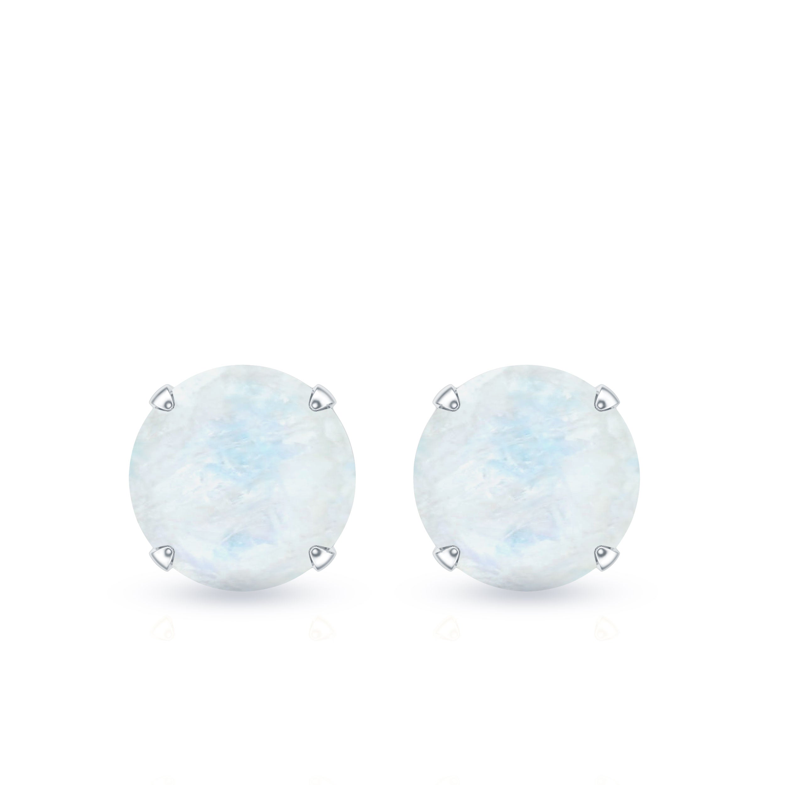 Moonstone Stud Earrings – AAA Grade Blue Claw Set Solitaire Design 8mm