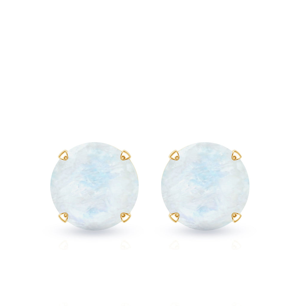 Moonstone Stud Earrings – AAA Grade Blue Claw Set Solitaire Design 8mm