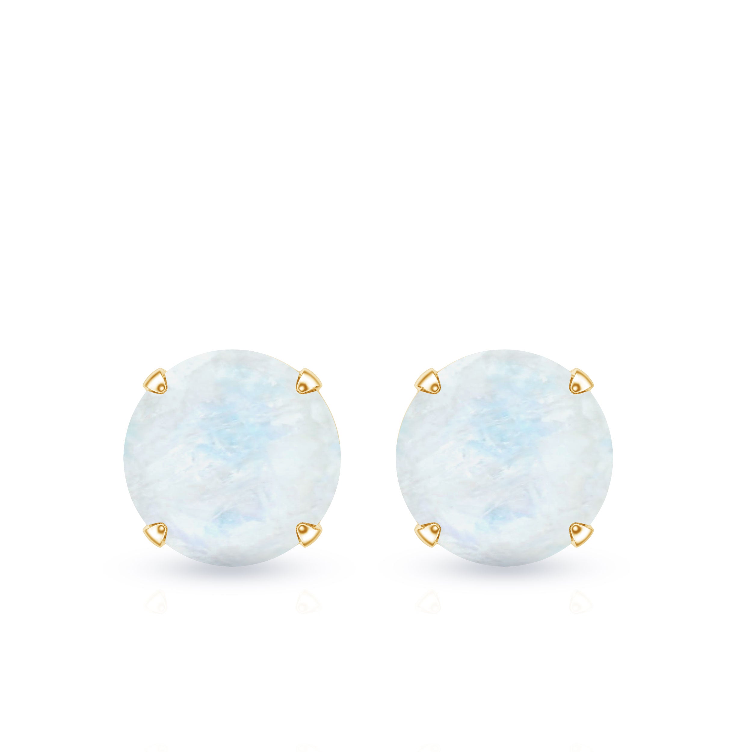 Moonstone Stud Earrings – AAA Grade Blue Claw Set Solitaire Design 8mm