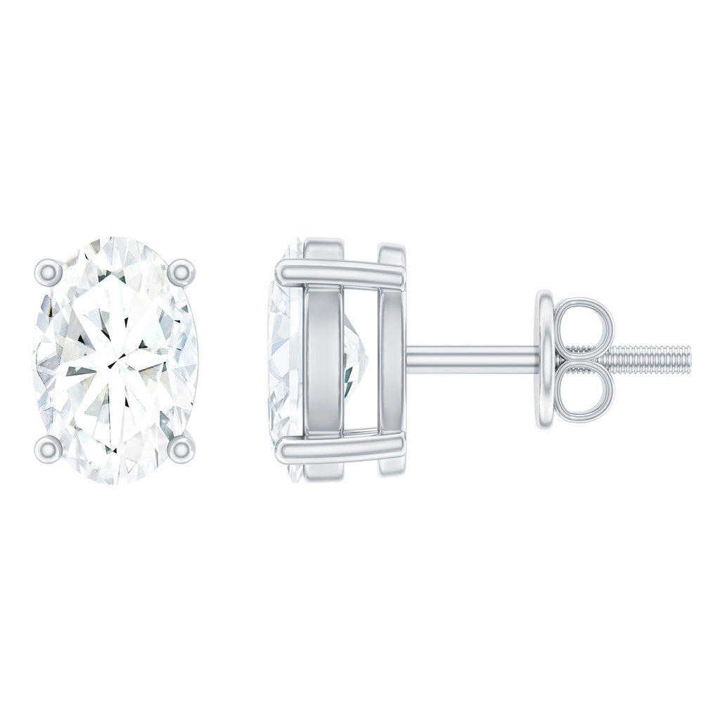 Oval Lab Diamond Earrings – 4x6 MM Oval Solitaire Studs | Certified Fine Jewelry