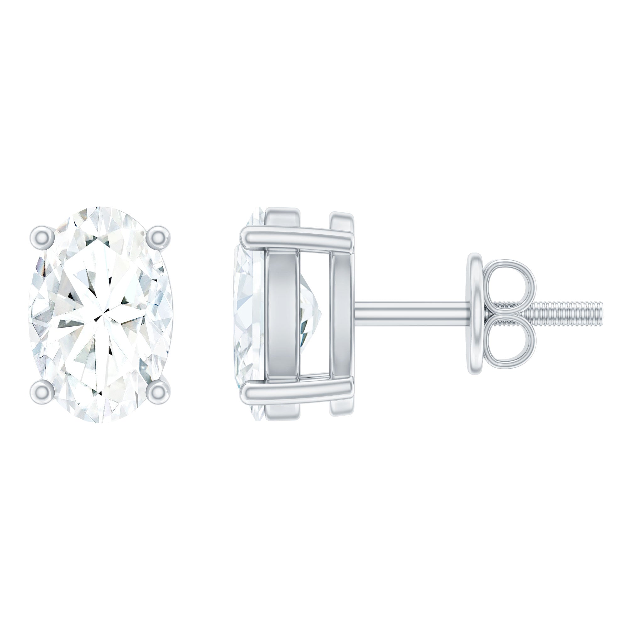 Oval Lab Diamond Earrings – 4x6 MM Oval Solitaire Studs | Certified Fine Jewelry