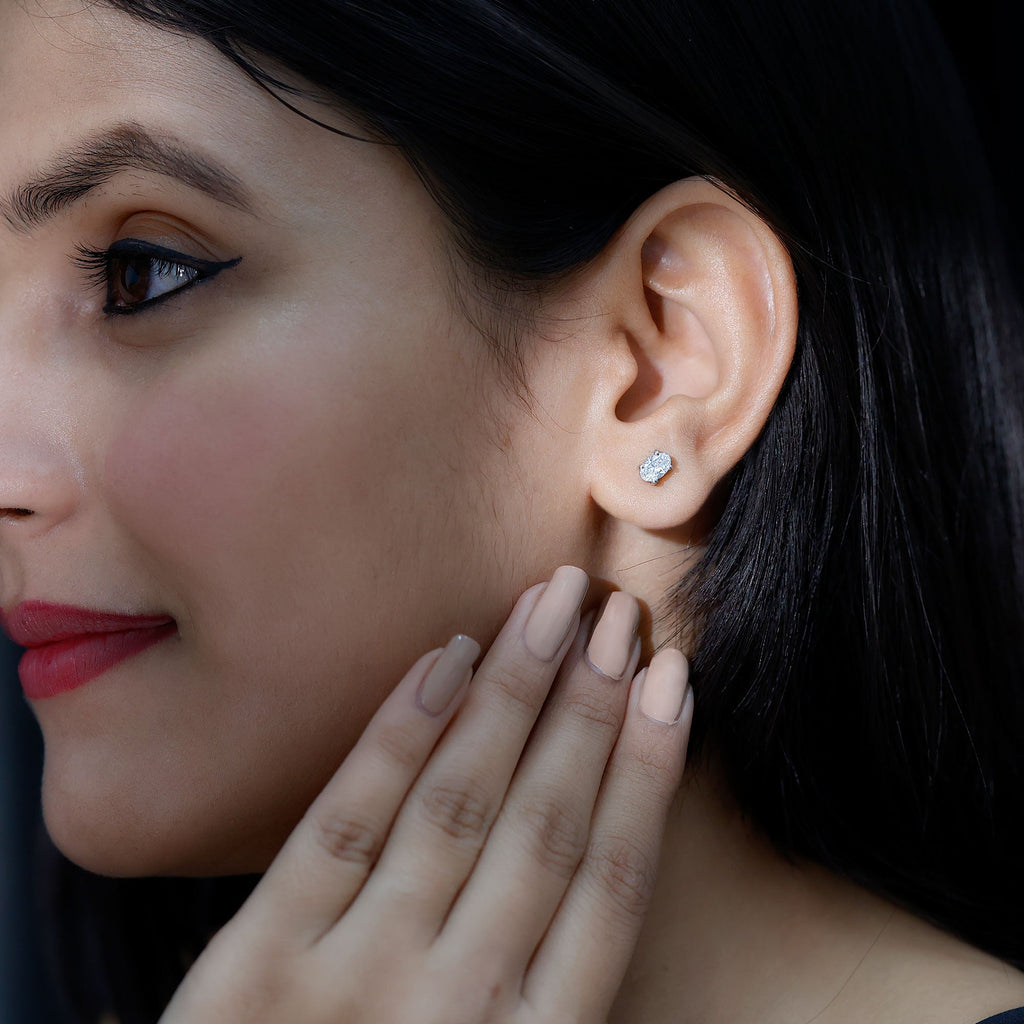 Oval Lab Diamond Earrings – 4x6 MM Oval Solitaire Studs | Certified Fine Jewelry