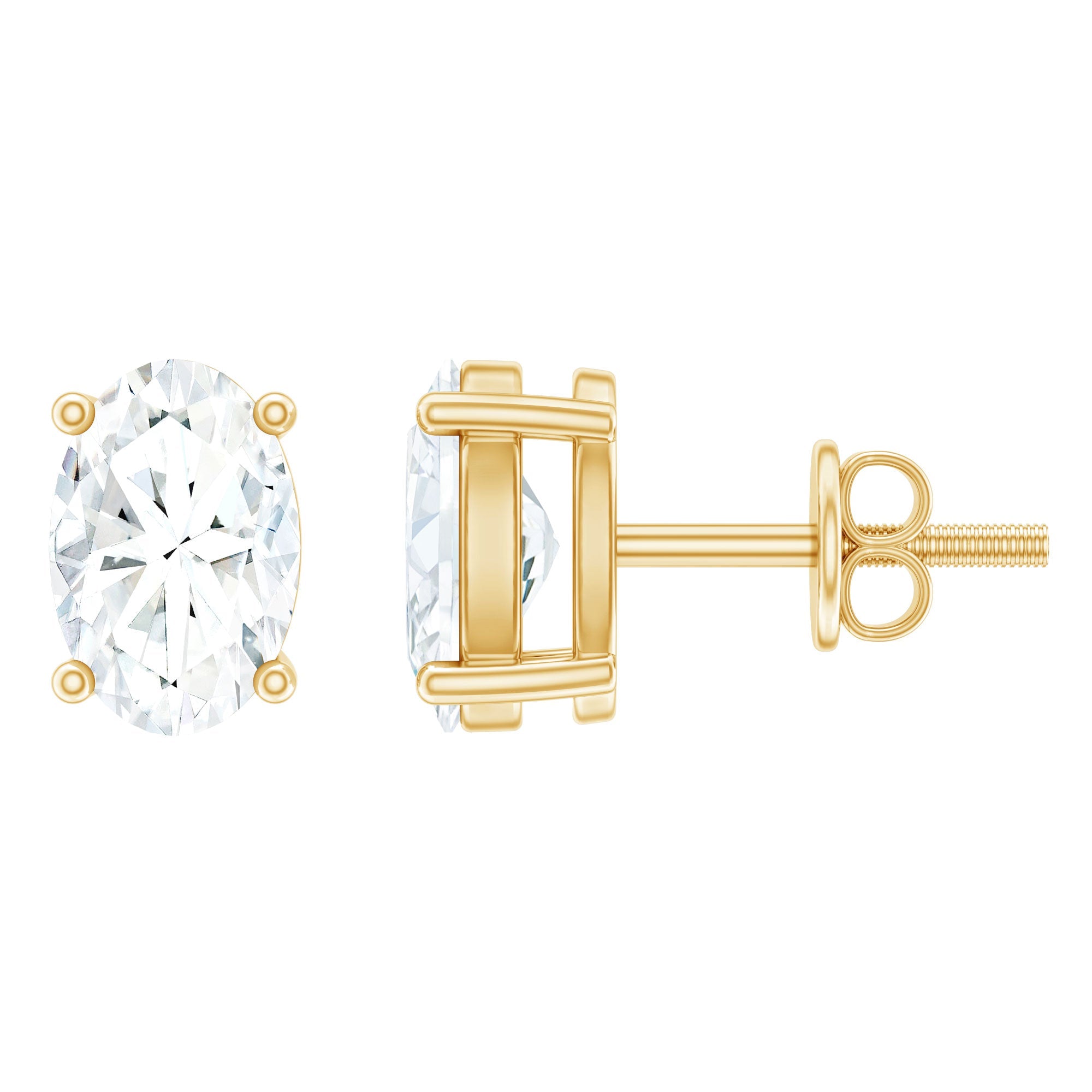 Oval Lab Diamond Earrings – 4x6 MM Oval Solitaire Studs | Certified Fine Jewelry