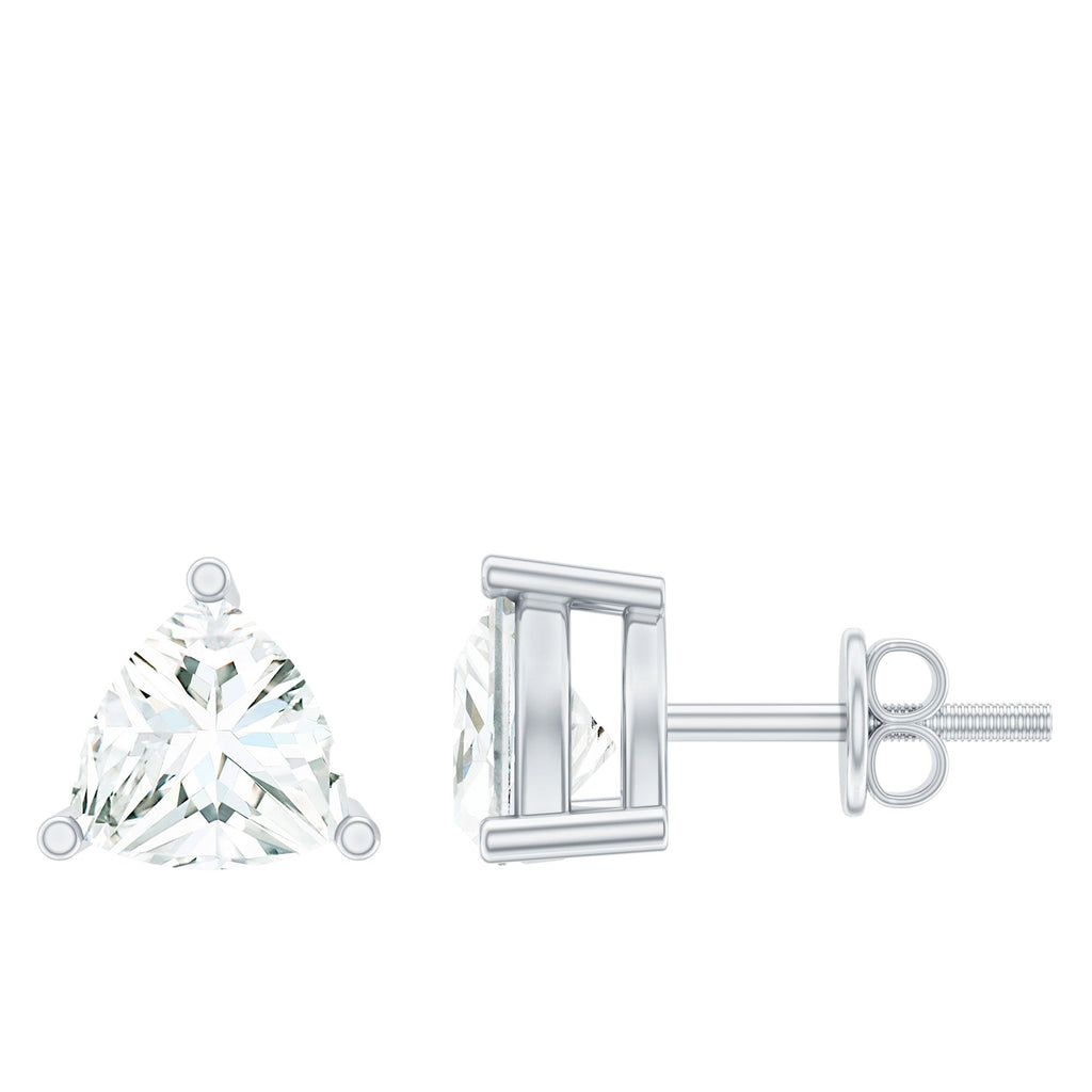 Lab Grown Diamond Earrings – 5 MM Trilliant Cut Solitaire Studs with Secure Screw Back