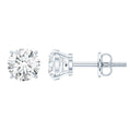 Cubic Zirconia Stud Earrings – 1 Carat Solitaire Silver Stud Earrings With Square Prong Setting