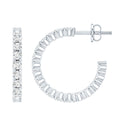 Lab Grown Diamond Earrings – Sparkling Half Hoop Earrings with Screw Back Closure