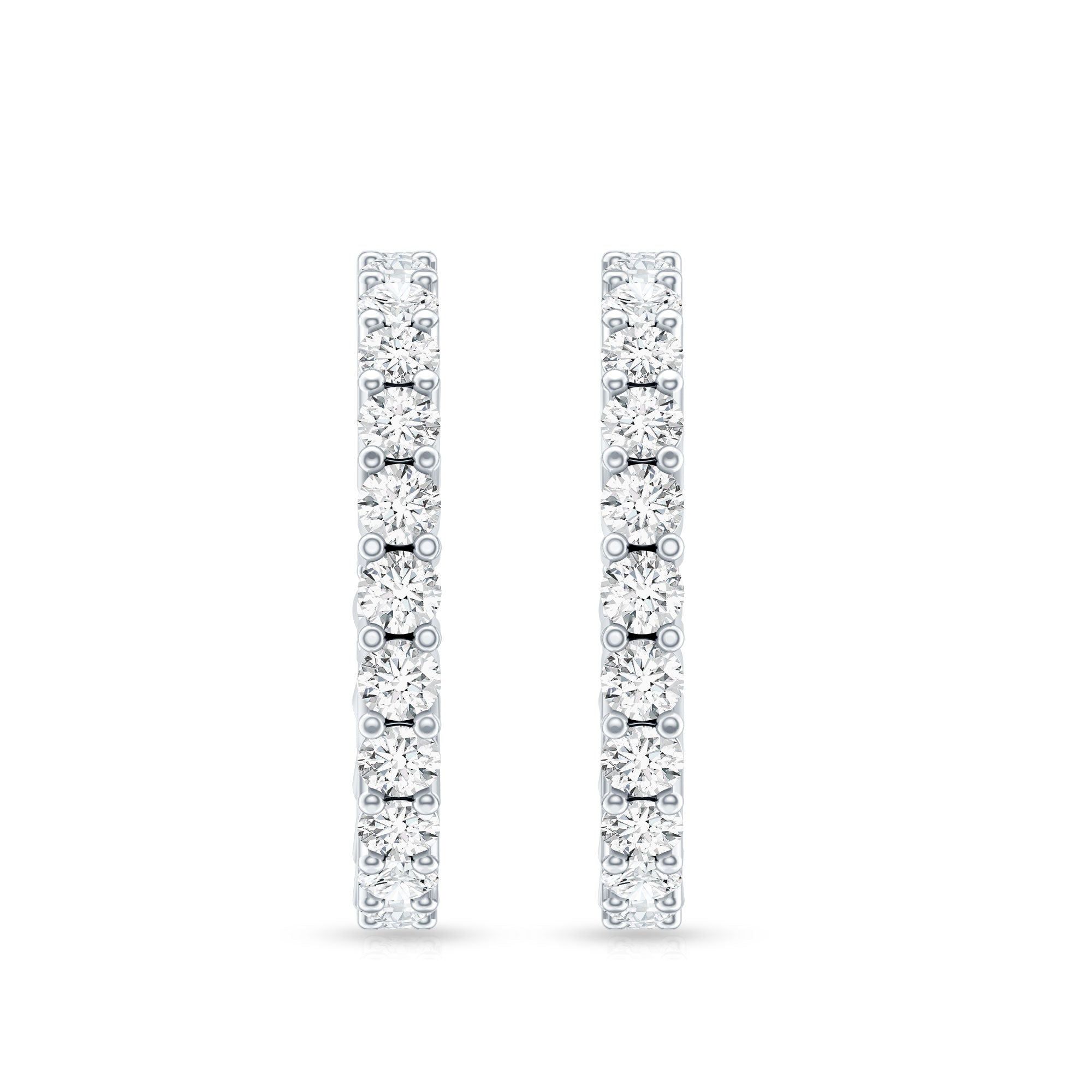 Lab Grown Diamond Earrings – Sparkling Half Hoop Earrings with Screw Back Closure