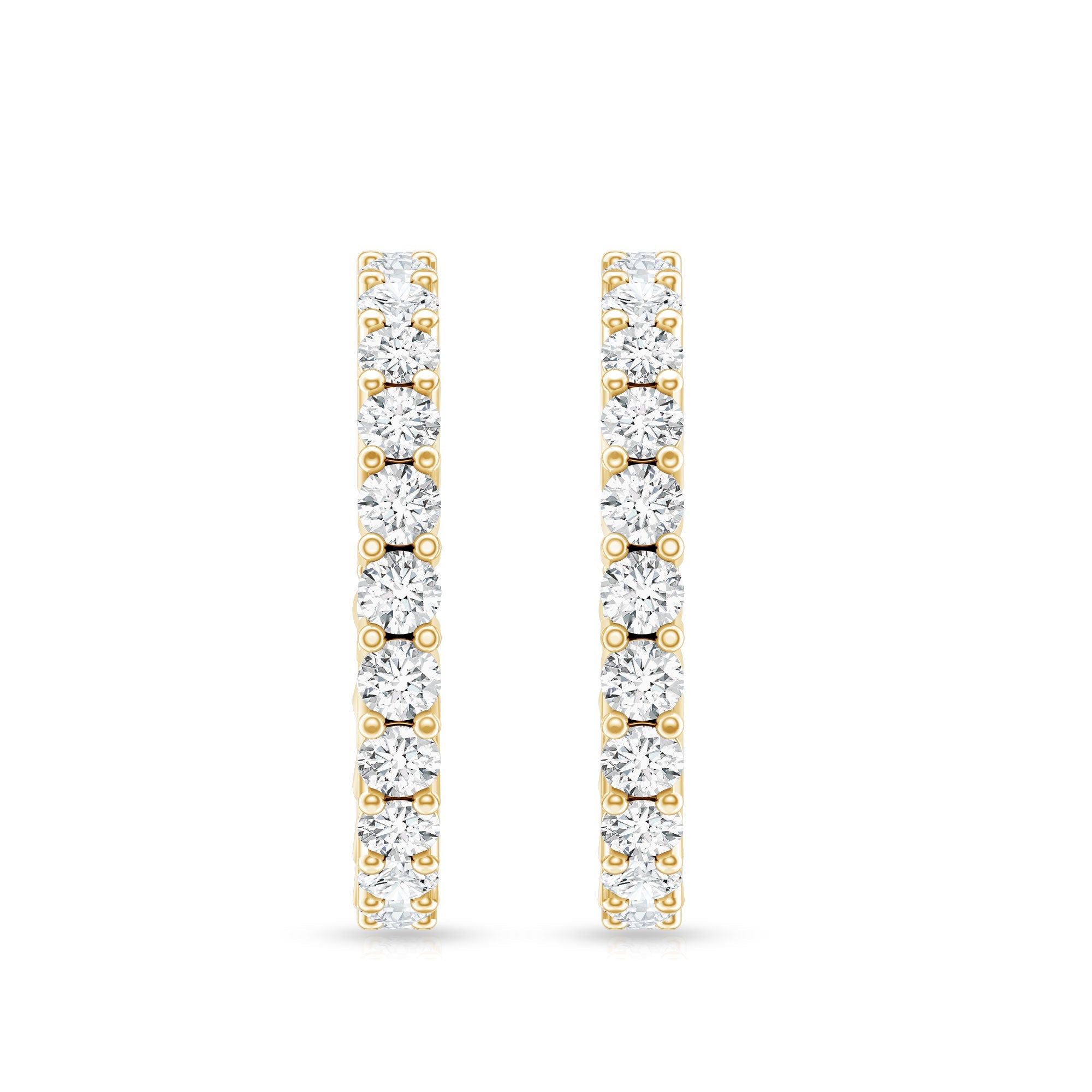 Lab Grown Diamond Earrings – Sparkling Half Hoop Earrings with Screw Back Closure