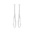 Bezel Set Diamond Earrings – Long Chain Dangle With Round Cut Diamonds