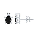 Oval Shaped Black Onyx Turtle Stud Earrings