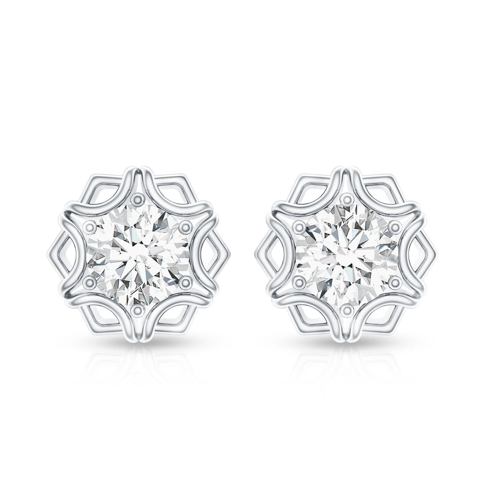Lab Grown Diamond 1.9 Carat Stud Earrings With Screw Back