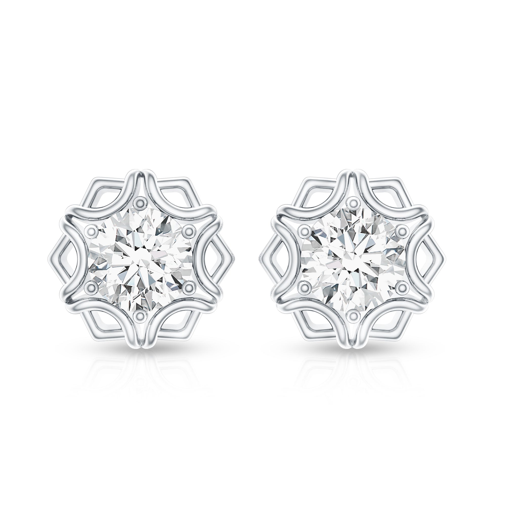 Lab Grown Diamond 1.9 Carat Stud Earrings With Screw Back