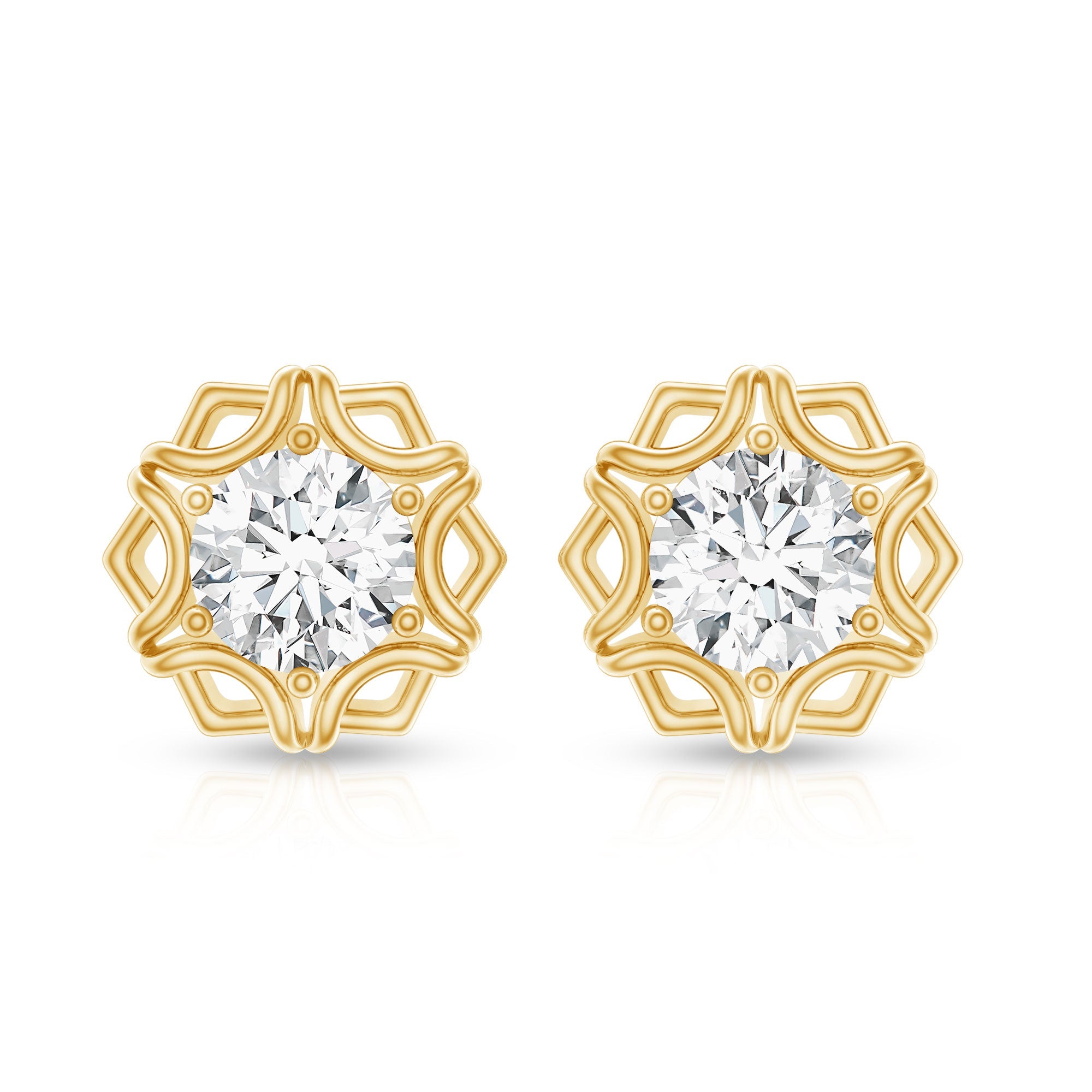 Lab Grown Diamond 1.9 Carat Stud Earrings With Screw Back