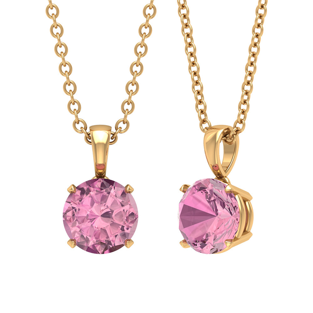 Pink Tourmaline Necklace – Solitaire Pendant 1.2 Carat AAA Quality Gemstone